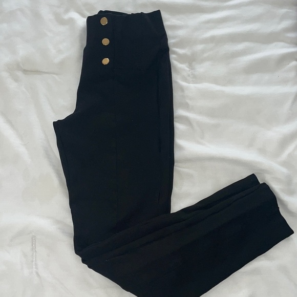 Zara Basics || Gold Button Leggings || Size medium - Picture 2 of 3